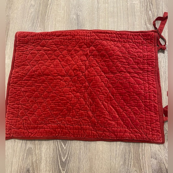 SOLD Pottery Barn Velvet Silk Cotton Quilted Standard Sham Ruby Red 20x26 - Picture 1 of 11